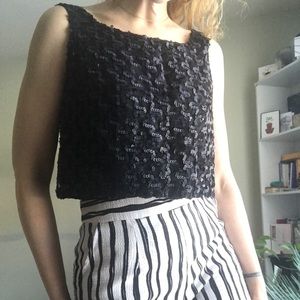 Vintage Nicole Miller Sport black sequin tank top Size 6